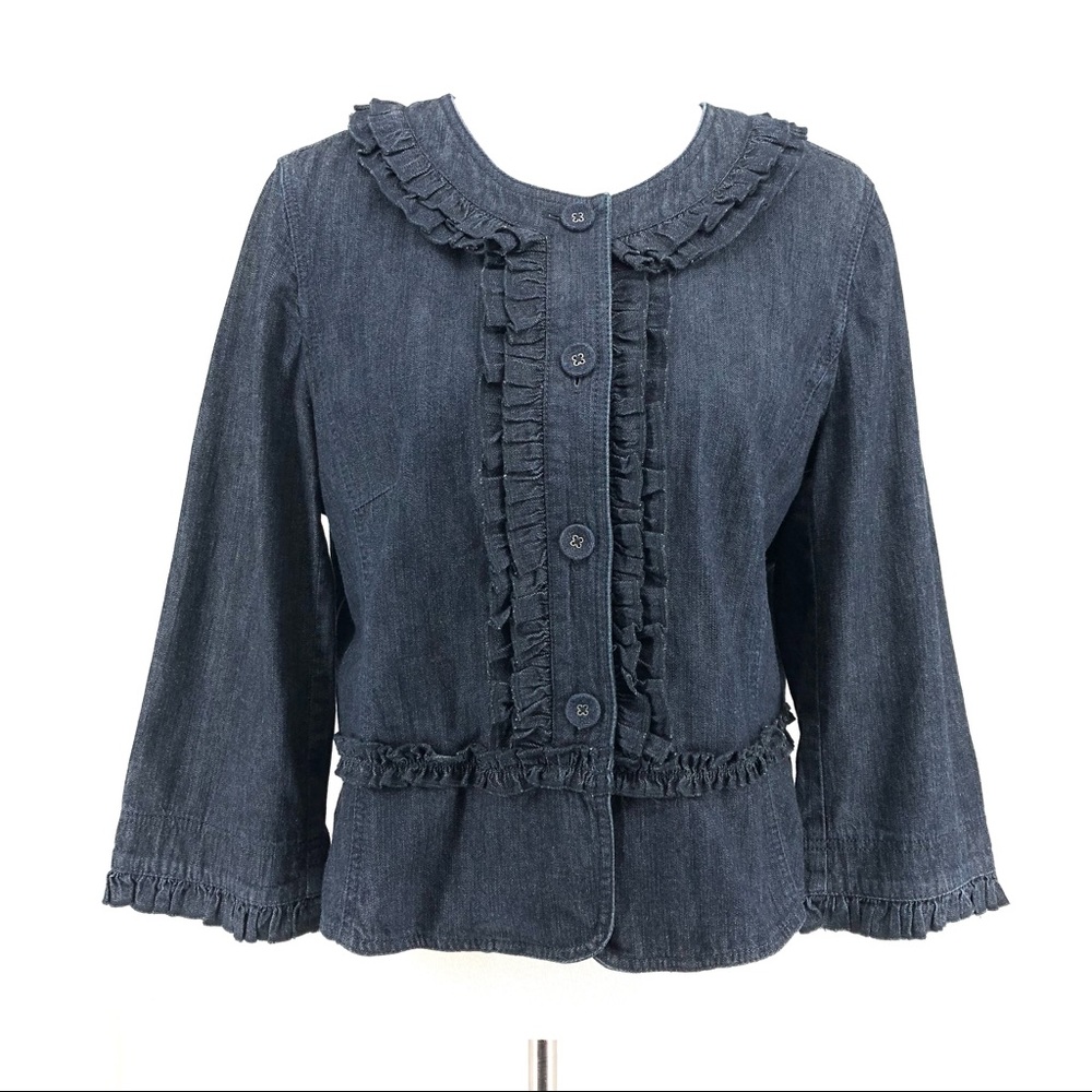 Loft Blue Jean Button Down Jacket - image 1